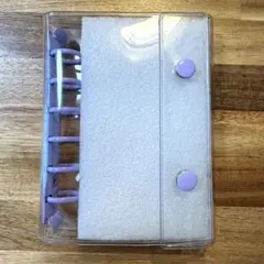 シール帳 バインダー A7 クリア 透明 紫　パープル