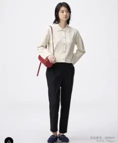 ウォッシャブルテーパードパンツ　GU ブラックM