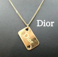 美品✨ディオール、Diorロゴプレートチャームハートレディースネックレス_285