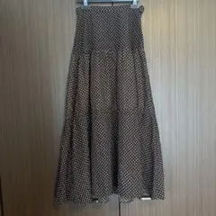 ナノユニバース ティアード　ロングスカート　IENA ミラオーウェン　総柄