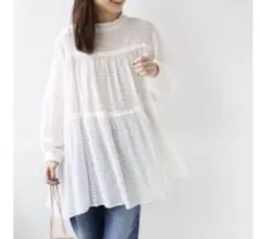 ジャーナルスタンダード　レリューム　シアーモールボーダーブラウス