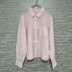 美品 24SS フレームワーク リネン100% ストライプ シャツ ゆったり 