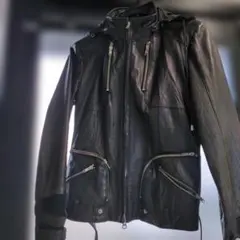 【シ22】レザーライダースジャケット 黒