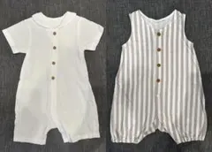 ユニクロ ショートオール カバーオール 60 2点セット