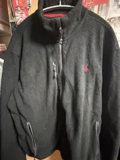 【定番】ポロ ラルフローレン フリースジャケット ブラック 刺繍 M〜L相当
