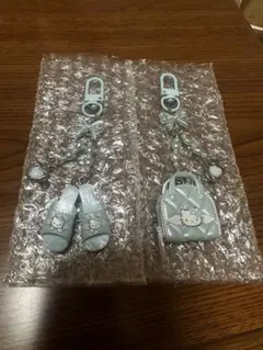 サンリオ ハローキティ シークレットキーホルダー バッグ サンダル セット　水色