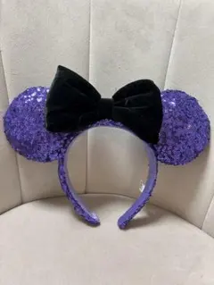 ミニーカチューシャスパンコール紫