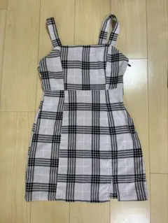 H&M DIVIDED チェック柄 ミニタイト 원피스 ラベンダー
