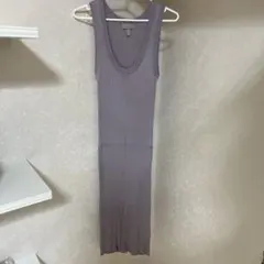 H&M ノースリーブニットロングワンピース M ラベンダー