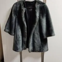 ROSE BUD グレー ファーコート サイズ2　　七分袖