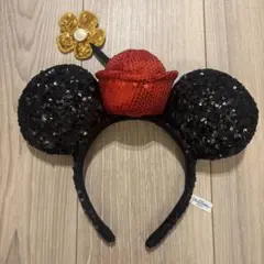 ミニーちゃん カチューシャ 赤い帽子 花