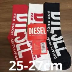 新品MサイズDIESEL(ディーゼル)ソックス 靴下 ロゴ 3足
