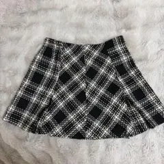 GRL グレイル インパン裏地付きツイードチェックミニスカート