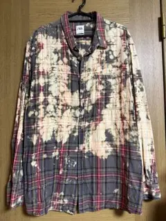 ZARA ブリーチ加工 長袖チェックシャツ