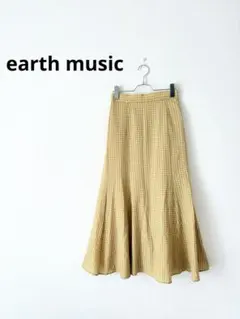 earth music&ecology ギンガムチェック ロングスカートフレア