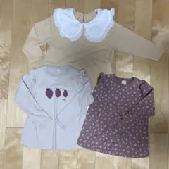 長袖カットソー3点セット　ロンT 110cm