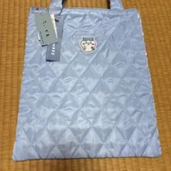 はちわれ　水色キルティングトートバッグ