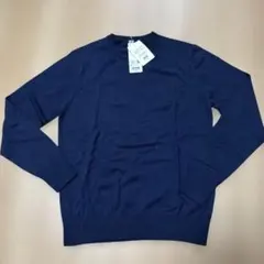 新品未使用 ユニクロ メリノクルーネックセーター S ブルー
