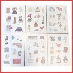 イラストシール 楽器 動物 植物 和紙 シート 6枚