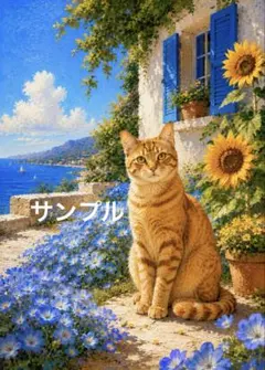 一作限り】海辺の花咲く坂道を駆ける茶トラ猫 A142 - メルカリ