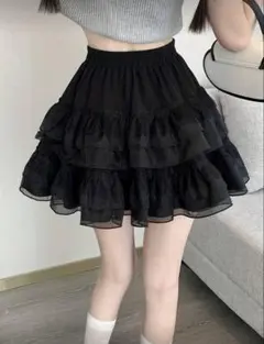 SHEIN フリル スカート 黒 L