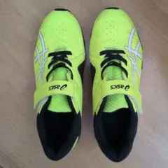 ASICS 蛍光イエロー スニーカー ベルクロ