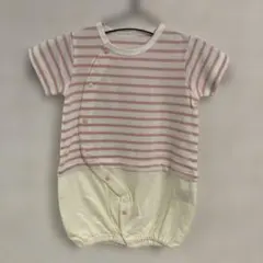 ⭐︎新品未使用⭐︎ベビー ロンパース 50 60サイズ 綿100% ピンク ボーダー