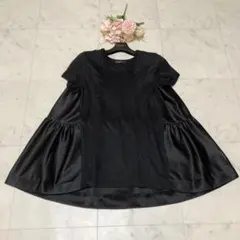25年♡極美品✨ヨーコチャン バックティアード カットソー ブラウス 黒