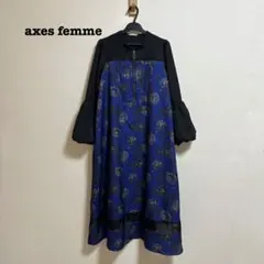 美品 axes femme バルーンスリーブフラワーワンピース