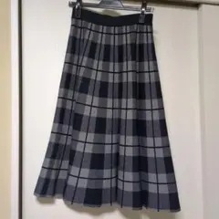 組曲　グレー系チェック フレアスカート サイズ2