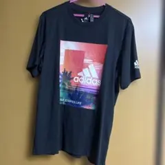 adidas グラフィックプリント Tシャツ M ブラック