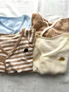 新生児 短肌着 50〜60サイズ 4枚 ユニクロ スカンジナビアンフォレスト