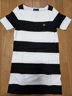 FRED PERRY ボーダー 半袖ミニワンピース JP 8