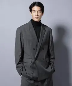 ナノユニバース グレンチェック　ダブルジャケット M