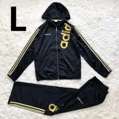 【y2k】adidas NEO ジャージセットアップ 黒金 L ストリートのサムネイル