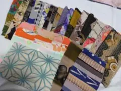 e 古布　モスリンのハギレ大きさ色々　襤褸