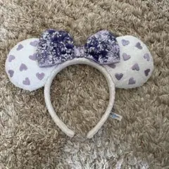 ミッキー耳カチューシャ ハート模様　キラキラ