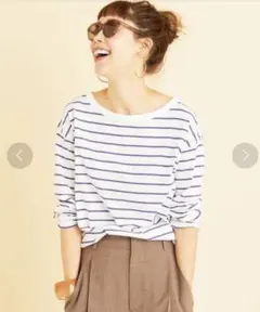 ユナイテッドアローズ ボートネックドロップスリーブロングTシャツ