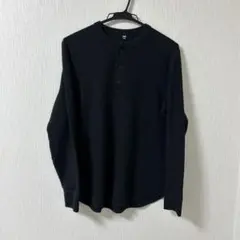 UNIQLO ブラック ヘンリーネック 長袖シャツ S