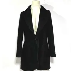 HIROKO KOSHINO 変形ロングコート ブラック ウール混【38/M】