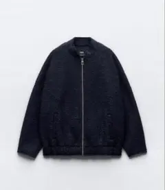 ZARA ブークレオーバーサイズボンバージャケット　ネイビー