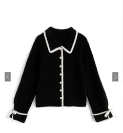 grl 配色ラインリボンニットカーディガン　pm708