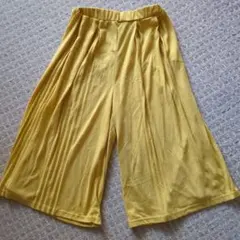 イエロー プリーツ入り キュロット M-L