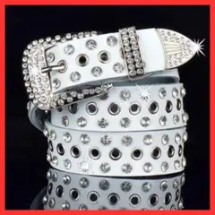 ⭐︎ブリンブリンベルト　ギラギラ　白　ウエスタンベルト　ホワイト　アメカジ　Z1