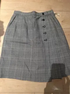 チェック柄キュロットパンツ グレー系
