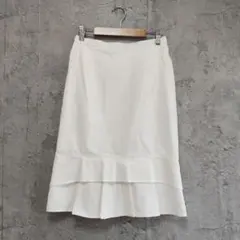 YUKI TORII 高級 綿麻 ティアード フリルスカート 38 白商品詳細のサムネイル