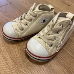 Converse アイボリー ジッパー付きスニーカー　13.5 箱無し