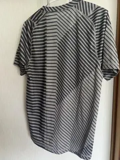 adidas ストライプ柄 Tシャツ グレー