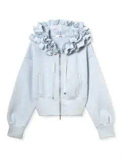 【完売品】 新品タグ付き snidel フリルショートジップパーカー ブルー