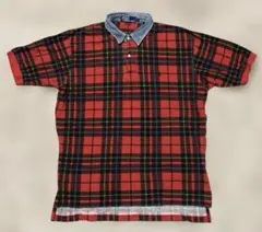 Polo by Ralph Lauren サイズL 赤タータンチェック　デニム襟